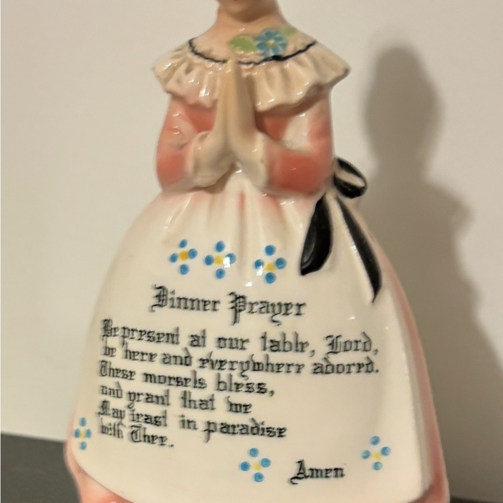 Vintage Napkin Holder Figurine with Prayer Text
